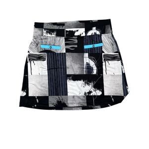 Jamie Sadock Skirt Stretch Film Noir Golf Tennis Womens‎ Medium Art to Wear B&W